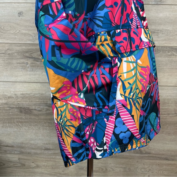 SOLD! Lauren James Hooded Rain Jacket Pullover Windbreaker Multicolored Floral - Picture 11 of 12